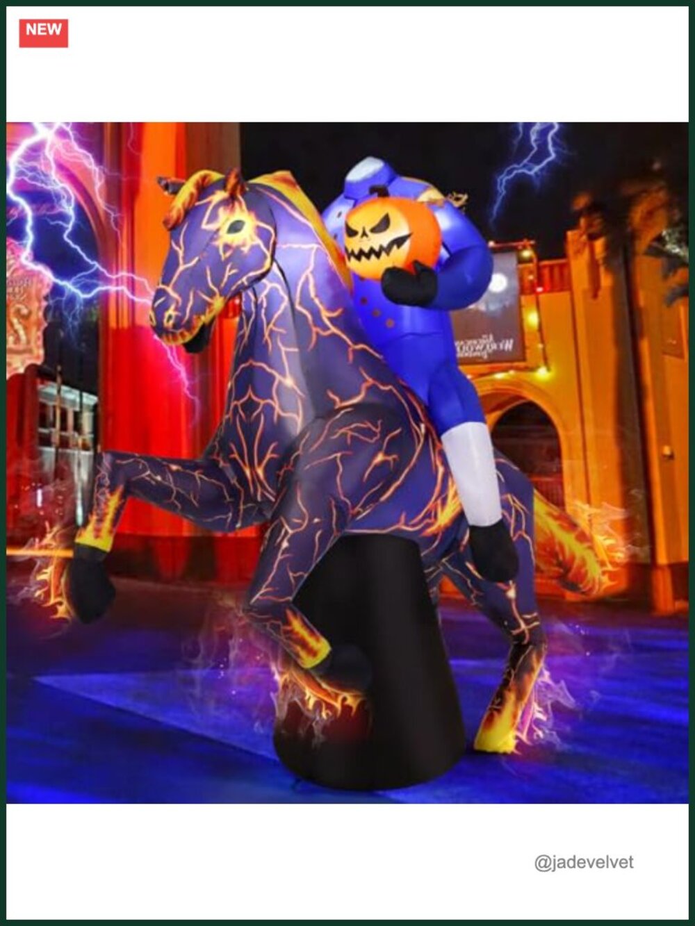 6FT Halloween Inflatable Headless Horseman Outdoor Yard Decor with LEDs